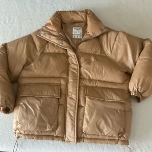 Abercrombie & Fitch Beige Puffer Coat